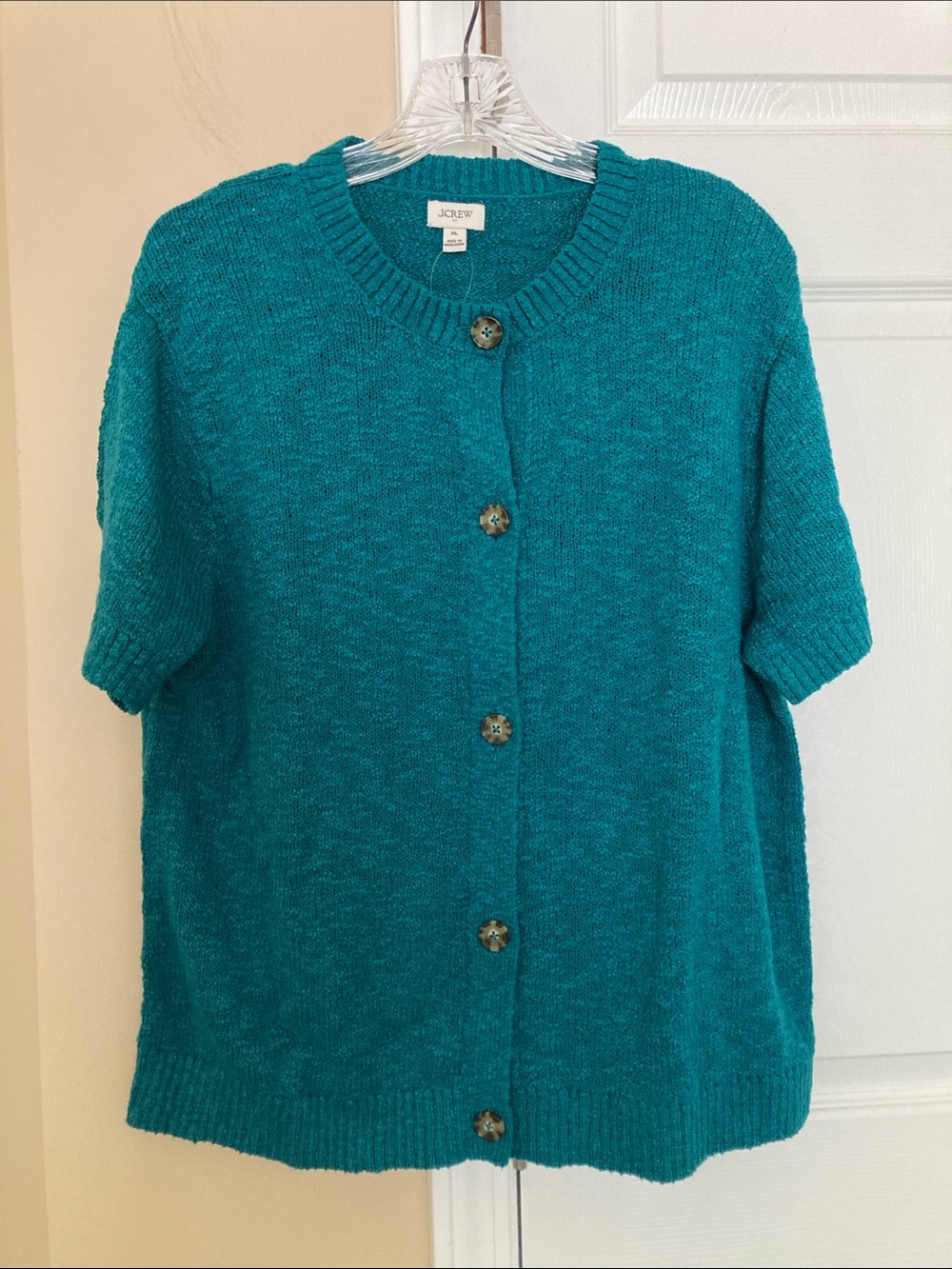 JCrew Factory short sleeve slub cardigan sweater